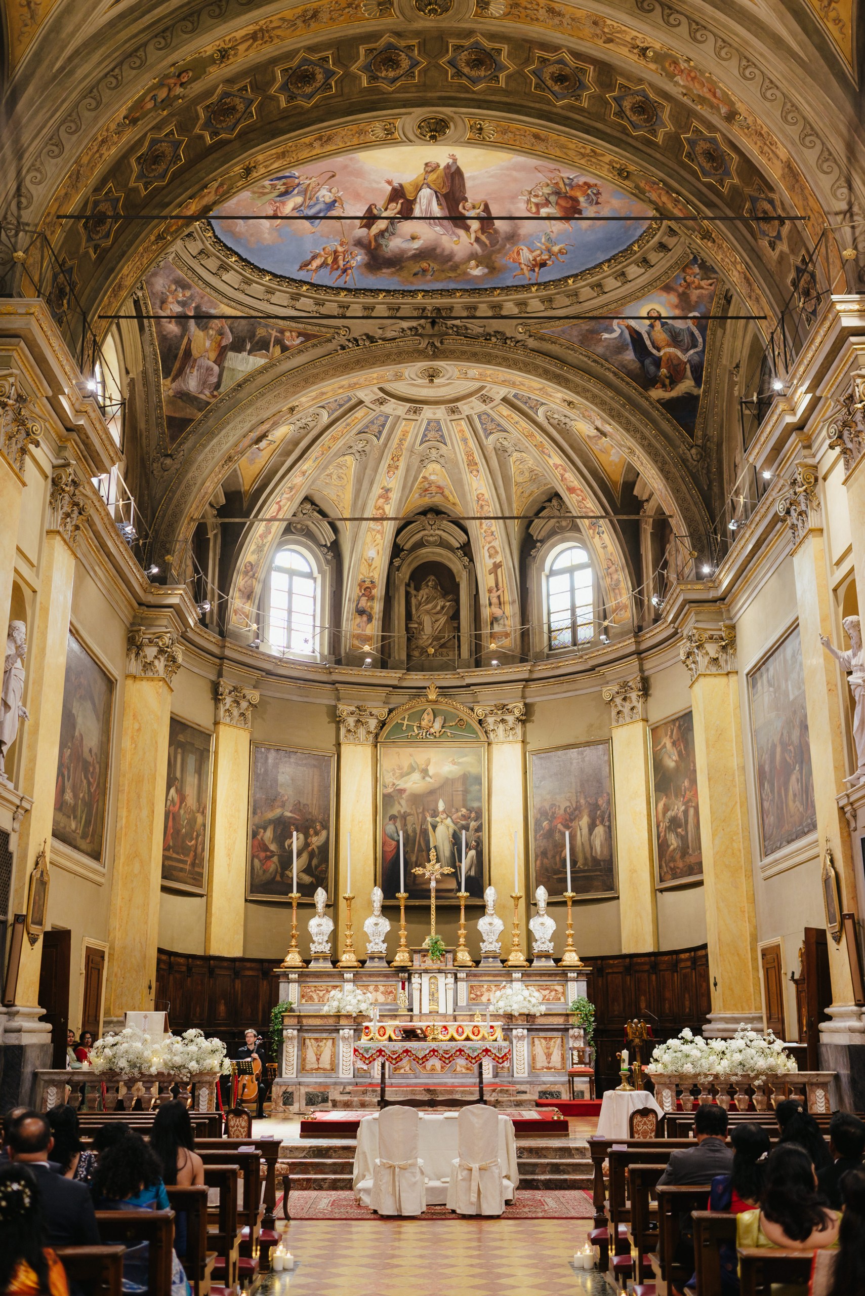 Andrea & Max | Luxury Wedding on Lake Maggiore, Italy Christian wedding ceremony inside the historic Church of Saints Ambrogio and Theodulo in Stresa.