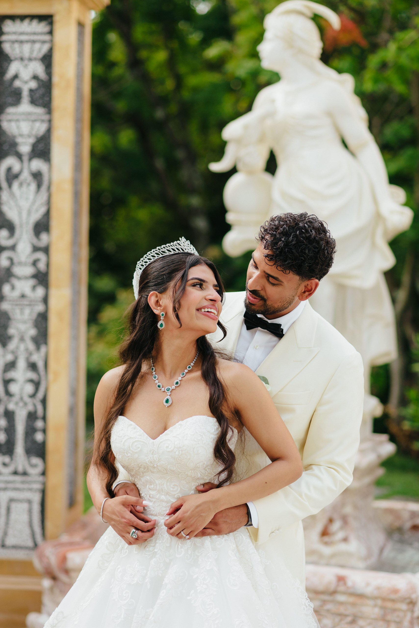 Andrea & Max | Luxury Wedding on Lake Maggiore, Italy Bride and groom portrait after their ceremony in the beautiful Grand Hotel Des Iles Borromee
